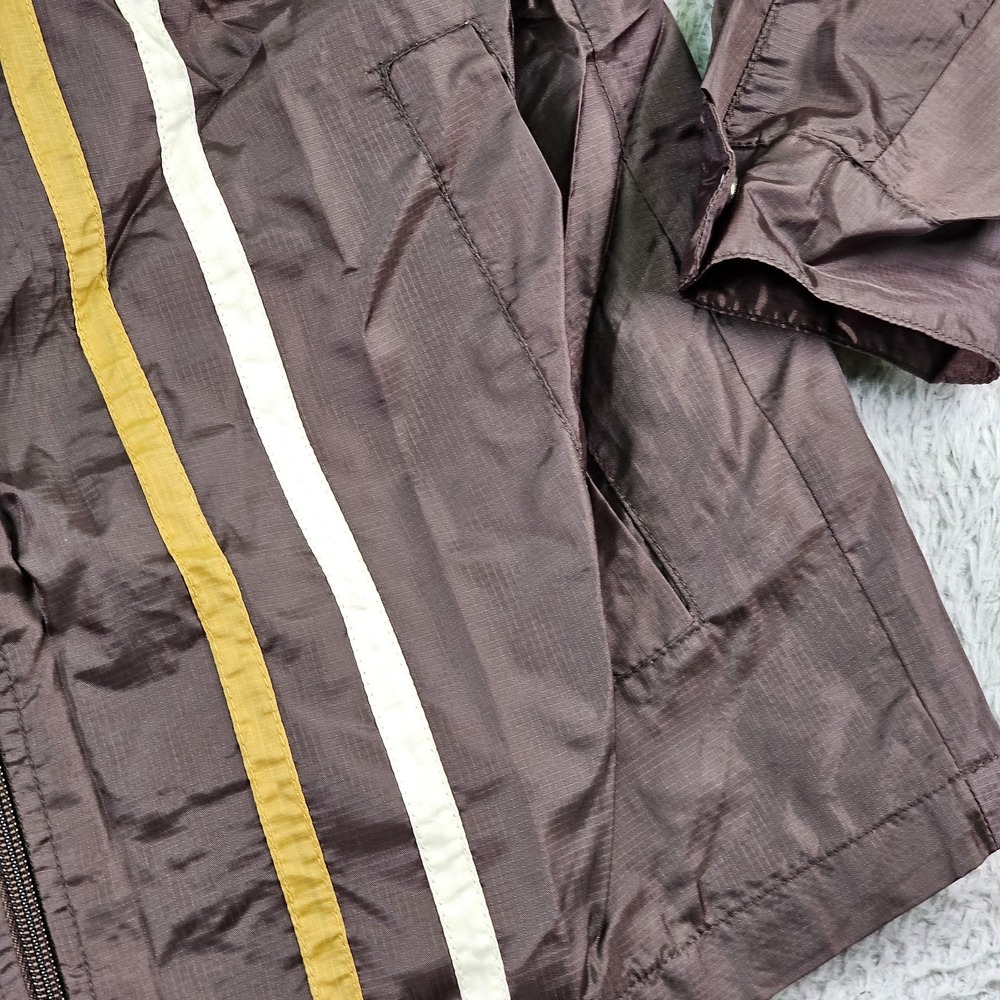 Aeropostale Jacket Mens Small Brown A87 Nylon Windbreaker Striped Full Zip Y2K - Picture 4 of 11